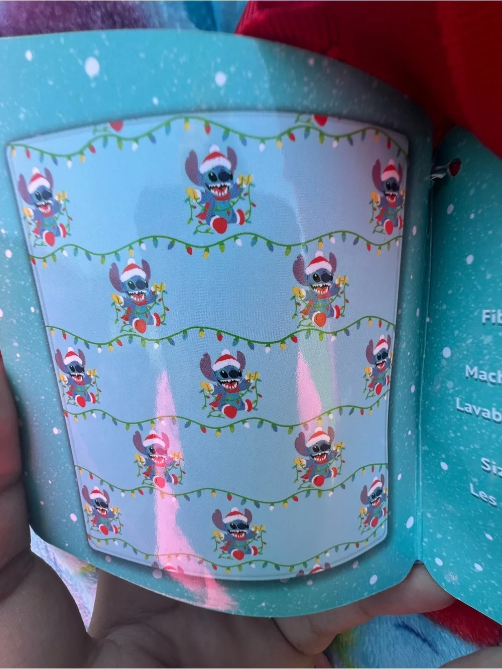 Disney Plush Stitch Holiday Throw Blanket